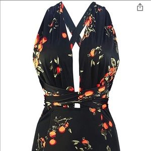 Vintage Inspired Plunge Swim Suit